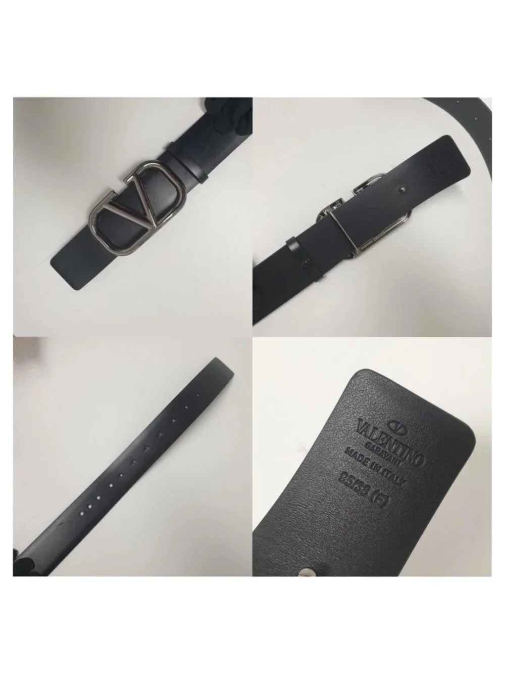 Authentic Valentino Garavani VLogo Black Leather Belt